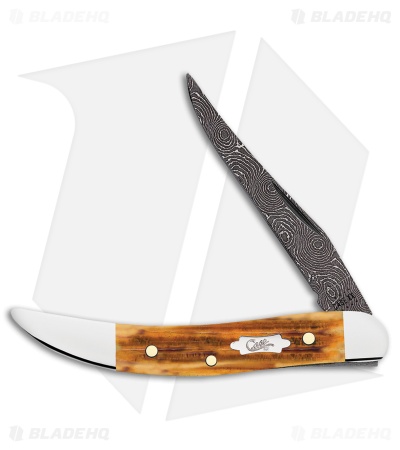 Case Small Texas Toothpick Knife 3" Burnt Goldenrod Jig Bone (610096 DAM)
