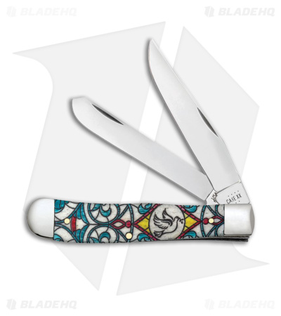 Case Trapper Knife 4.1" Dove Stained Glass Natural Bone (6254 SS) 38819