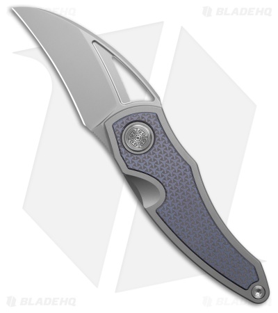 Cavol Karasu Frame Lock Knife Gray/Blue Titanium (2.2" Gray)