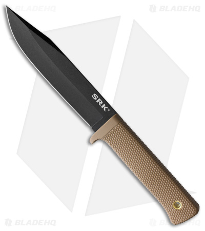 Cold Steel SRK Search Rescue Fixed Blade Knife Tan Polymer (6" Black )