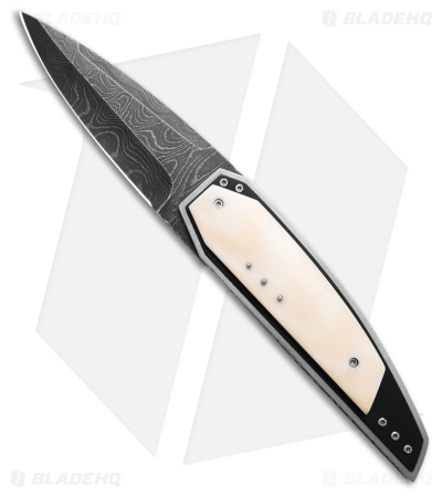 Corrie Schoeman Custom Strike Liner Lock Folding Knife Hippo Tooth (3" Damascus)