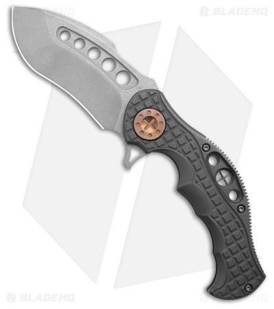 Curtiss Custom Knives BMF Frame Lock Flipper Knife Dusk Oil Frag Ti (3.6