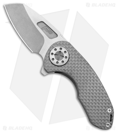 Curtiss Custom Knives F3 Compact Frame Lock Knife Gray Dot Ti WF (2.5" Two-Tone)