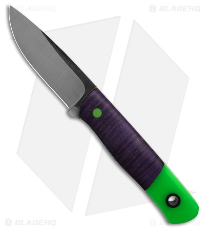 Cypress Creek Knives Franklin Fixed Blade Knife Purple Curly Maple (3.5