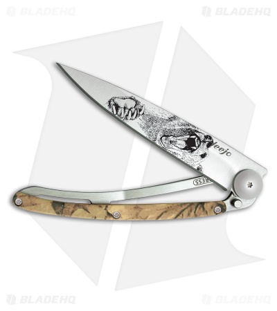 Deejo Grizzly 37g Frame Lock Knife Brown Camo Polymer/Steel (3.75" Satin)