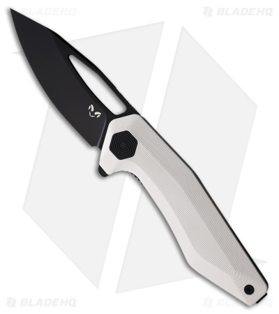 Damned Designs Brahma Liner Lock Knife White G-10 (3.6" Black)