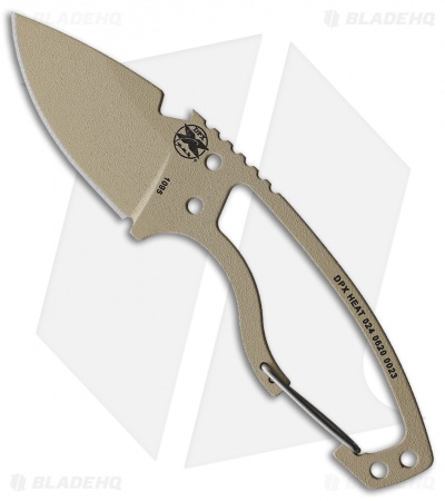 DPx Gear HEAT Hiker Drop Point Fixed Blade Knife Tan Steel (2.5" Tan)