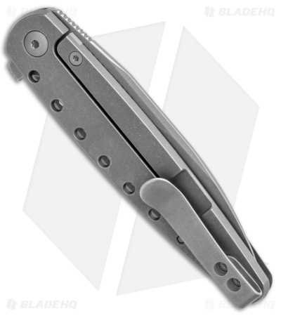 DROP + Zinker Dog Frame Lock Knife | Gray Titanium/SW - Blade HQ