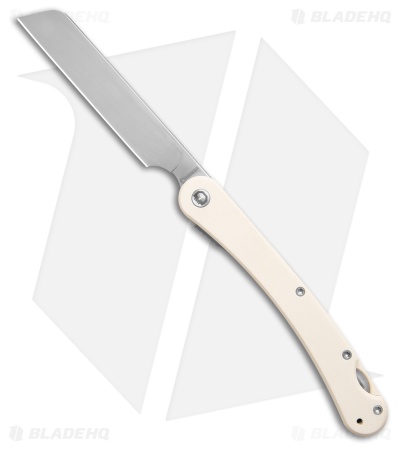 Daggerr Knives Boris Britva Cleaver Liner Lock Knife White G-10 (4.4" Satin)