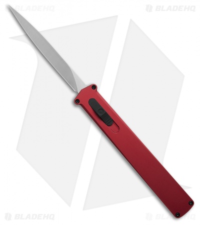 Daggerr Knives Igla Double Action OTF Knife Red Aluminum (3.4" Satin VG10)