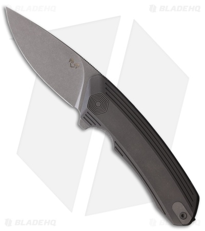 Damned Designs Invictus Liner Lock Knife Dark Stonewash Titanium (3.25" SW)