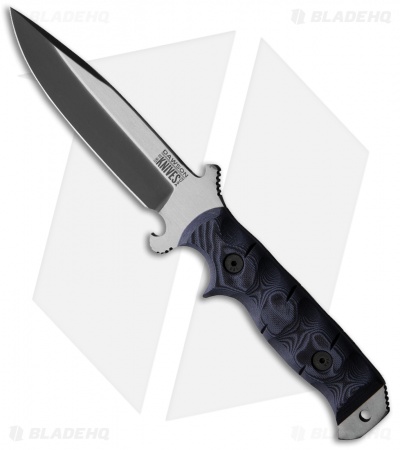 Dawson Knives Chief Fixed Blade Knife Black/Pewter Gray G-10 (5.1" Specter)