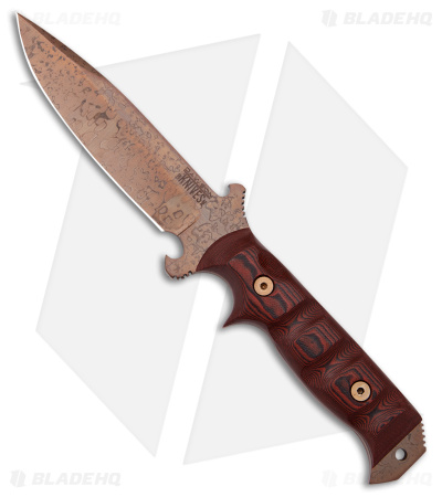 Dawson Knives Chief Fixed Blade Red/Black G-10 (5