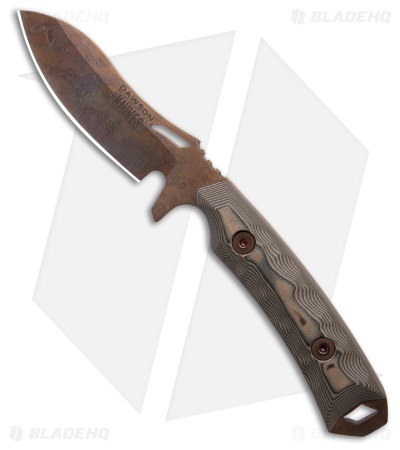 Dawson Knives Harvester Fixed Blade Knife Black/Green G-10 (3