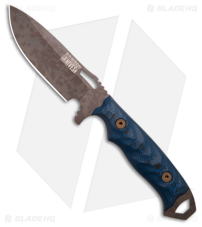 Dawson Knives Nomad Fixed Blade Knife Black/Blue G-10 (4.25
