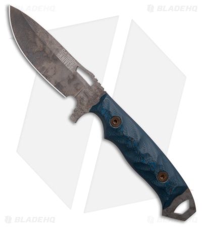 Dawson Knives Nomad Gen 2 Fixed Blade Knife Blue/BLK G-10 (4.25" Scorched Earth)