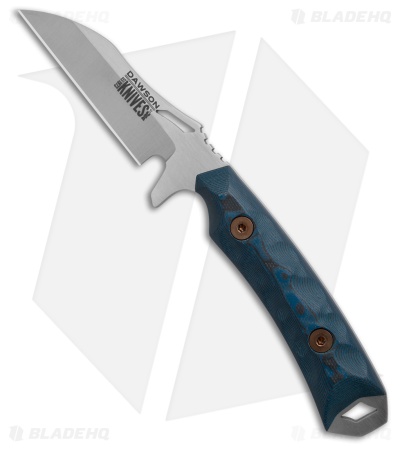Dawson Knives Revelation Fixed Blade Knife Blue/Black G-10 (3.1" Satin)