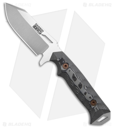 Dawson Knives Shepherd Fixed Blade Knife Gray/Black G-10 (4" Satin)