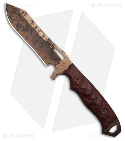 Dawson Knives Wilderness Fixed Blade Knife Black/Red G-10 (4.25" Arizona Copper)