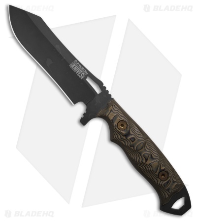 Dawson Knives Wilderness Fixed Blade Knife Ultrex Camo G-10 (4.25" Black)