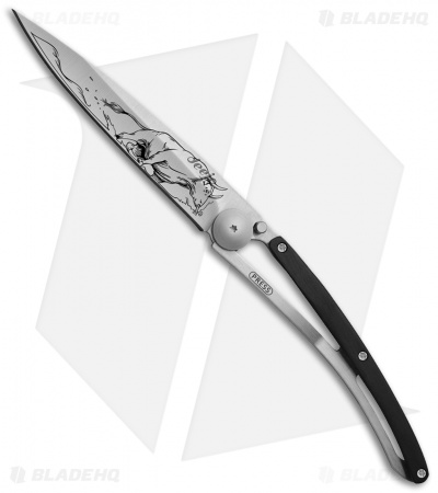 Deejo 37g Bull Ultra-Light Frame Lock Knife Ebony (3.75