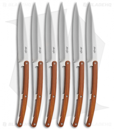 Deejo Steak Knives Coral Wood - Set of 6