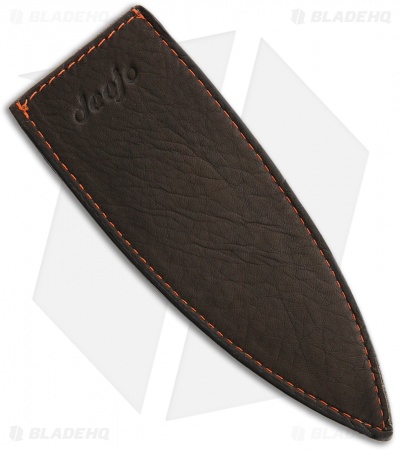 Deejo 37g Brown Leather Sheath w/ Orange Stitching