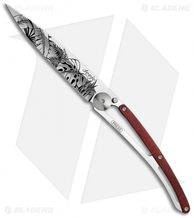 Deejo Mirror 37g Jungle Ultra-Light Frame Lock Knife Coral (3.75