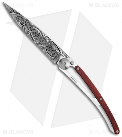 Deejo Mirror 37g Pacific Ultra-Light Frame Lock Knife Coral (3.75
