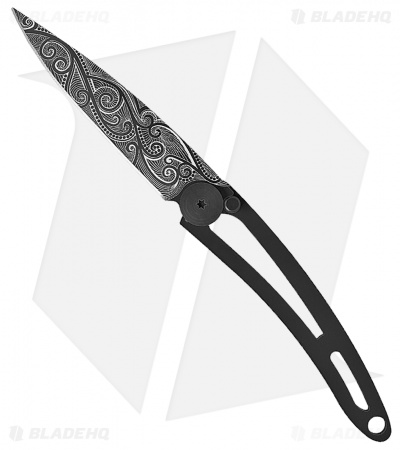 Deejo Naked Black Pacific Tattoo 27g Knife Carbon Fiber (3.15" Black)
