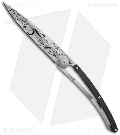 Deejo 37g Score Ultra-Light Liner Lock Knife Ebony Wood (3.75" Satin)