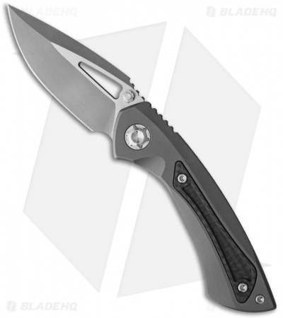 EOS Dorado S Frame Lock Knife Stonewash Titanium/CF (3" Two-Tone)
