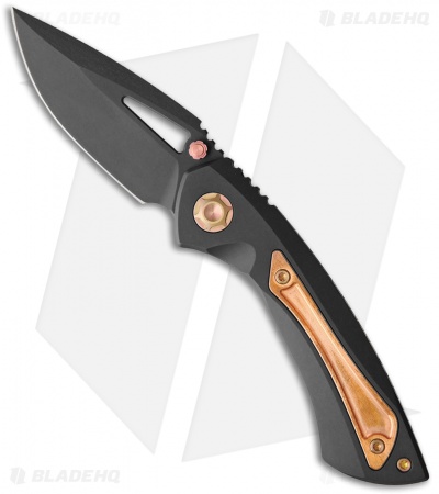 EOS Dorado S Frame Lock Knife Black DLC Titanium/Copper (3" Black DLC)