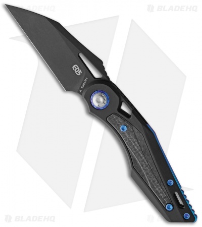 EOS Urchin Friction Folding Knife BlackTi/Black CF (3.125" Black Nitro-V)