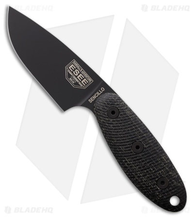 ESEE Knives Sencillo Fixed Blade Knife Black Micarta (3" Black DLC)