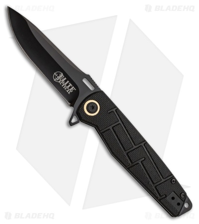 Elite Tactical Folder Liner Lock Knife Black Textured G-10 (3.5