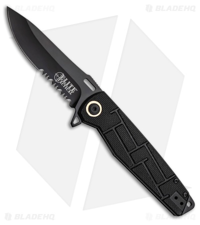 Elite Tactical Folder Liner Lock Knife Black Textured G-10 (3.5