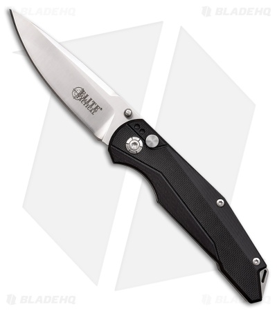 Elite Tactical Cruiser Button Lock Knife Black G-10 (3