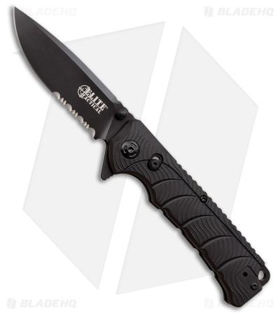 Elite Tactical Backdraft Rapid Lock Knife Black Rubber (3.5