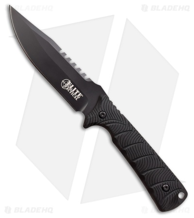 Elite Tactical Bowie Fixed Blade Knife Black G-10 (5