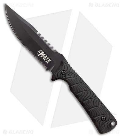 Elite Tactical Bowie Fixed Blade Knife Black G-10 (5