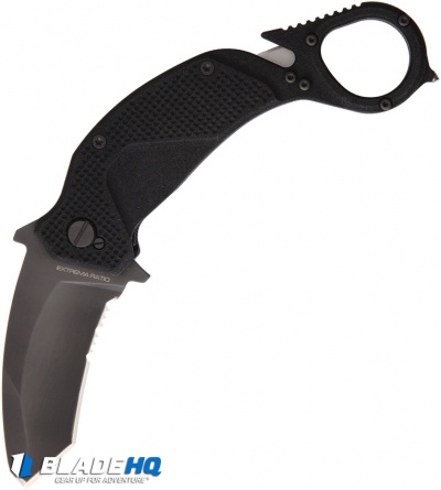 Extrema Ratio Nightmare Karambit Liner Lock Knife Black Aluminum ( 3" Black)