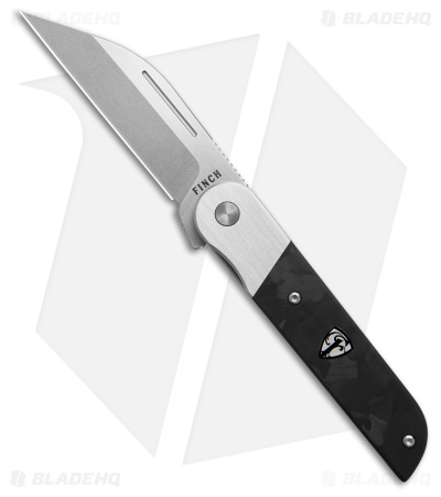 Finch Knife Co. Reciprocity Liner Lock Knife Black Carbon Fiber (3.1" Stonewash)