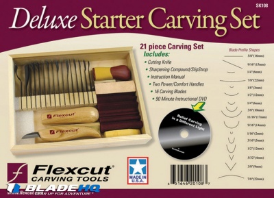 Flexcut Deluxe 21 Piece Starter Carving Craft Knife Set - FLEXSK108