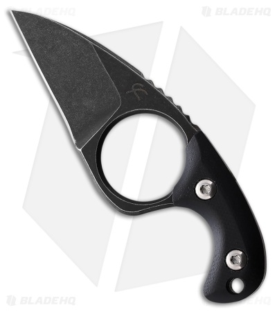 Fred Perrin Le Shorty Neck Knife Black G-10 (1.63" Black Stonewash)  FRD2001B