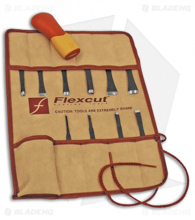 Flexcut Eleven Piece Craft Carver Knife Set w/ Roll - FLEXSK107