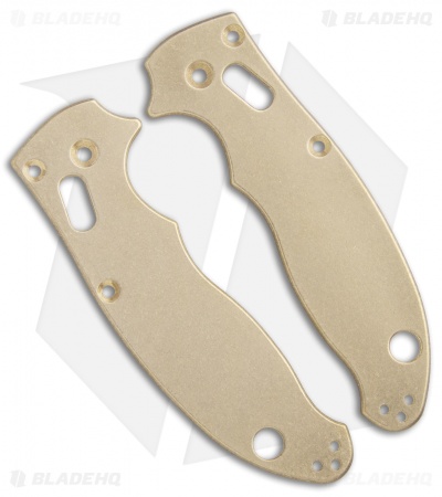 Flytanium Custom Brass Scales for Spyderco Manix 2 - Stonewash