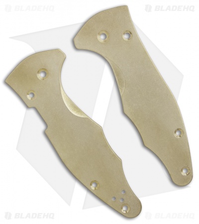 Flytanium Brass Scales for Spyderco Yojimbo 2 Knife - Antique Stonewash