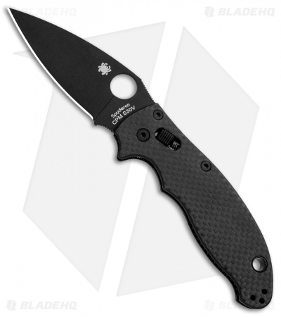 Flytanium Carbon Fiber Scales + Spyderco Manix 2 Knife (3.4" Black)