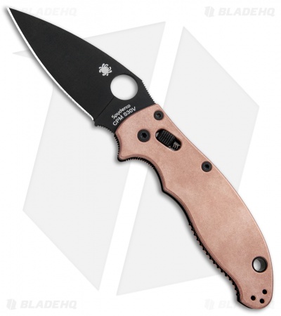 Flytanium Copper Scales + Spyderco Manix 2 Knife (3.4" Black)